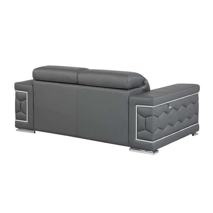 Orren Ellis Aiesrom 71" Genuine Top Grain Italian Leather Pillow Top